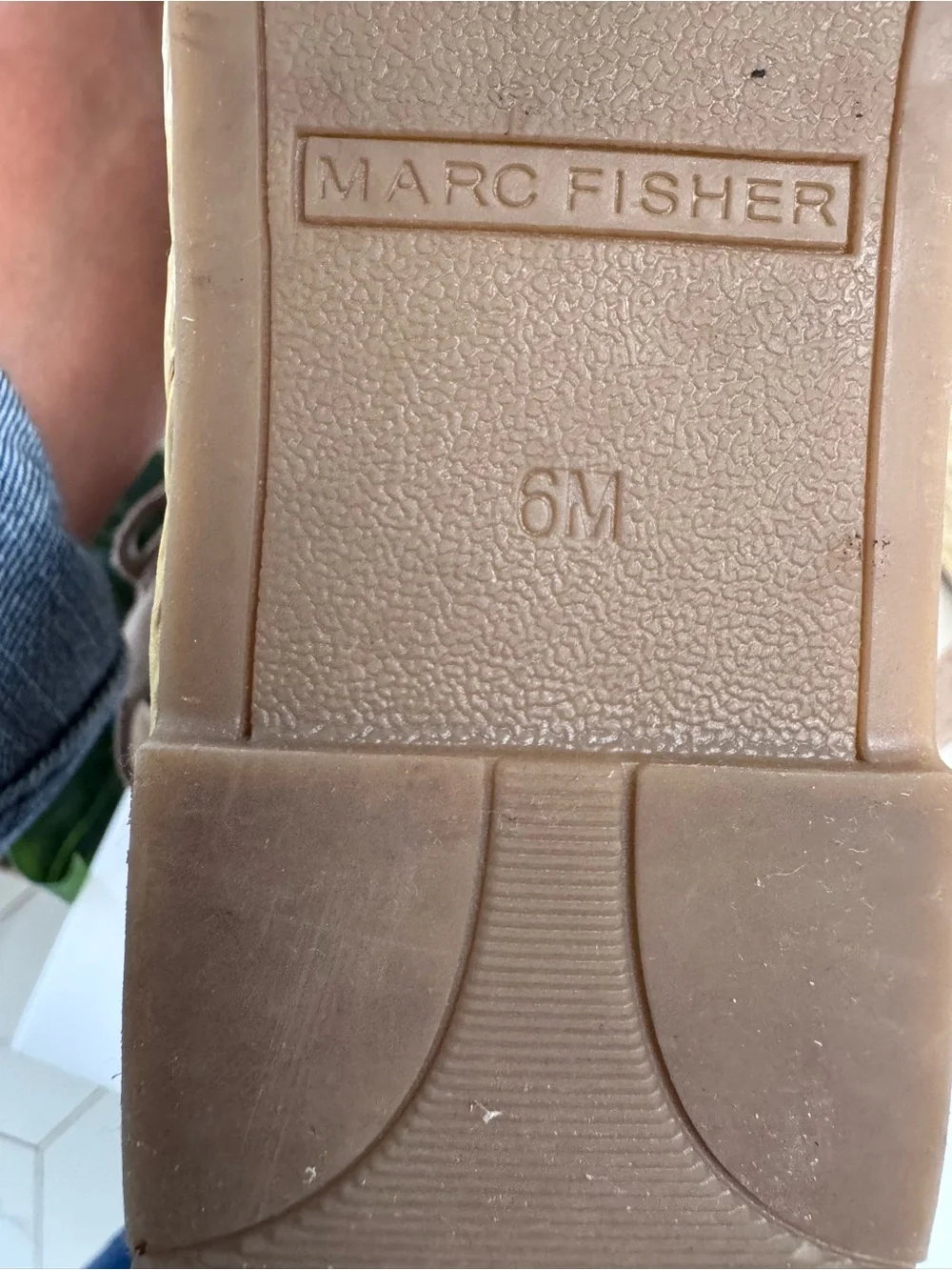 Marc Fisher Nude Platform Espadrilles Sandal With Ankle Strap Perfect Summer